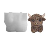 Silicone Molds Cow - Highland Cow,Fondant Mould Highland Cows Far, Epoxy Molds, Silicone Planter - Crafting Tools For Clay Plaster Resin Flower Pots Making Diy Home Decor Art Projects Candy Jar Birthd