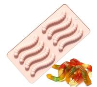Silicone Molds for Candy - Worm Fondant Baking Pan, Food Grade Mold Chocolate Treats | Home Kitchen Supplies Birthday Halloween Christmas Party Dessert Snack Making