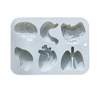 Silicone Molds Large Shapes Organ - Silicone Molds Human Organs Shape,6-Cavity Chocolate Fondant Moulds For Cake Decoration, Candy, Cupcake Topper