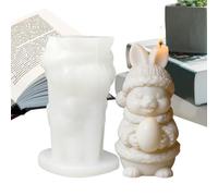 Silicone Mould Easter Rabbit - Silicone Candle Molds, 3D Rabbit Resin Casting with Intricate Detail, DIY Aromatherapy Figurine, Spring Desktop Decoration, Creative Bunny Statue for Holiday