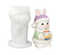 Silicone Moulds - 4.6x3.6x7cm Easter Bunny Mold | 3D Rabbit Candle Mould - Bunny Resin Mold | Aromatherapy Candles Soap Plaster Figurines | DIY Easter Craft Molds