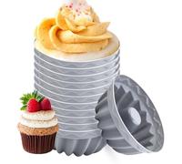 Silicone Muffin Pan - 12-Cup Nonstick Baking Mold | Cupcake Molds For Baking | Reusable Flexible Silicone Muffin Tins, 6.5cm Cupcake Bakings Tray For Muffins, Cupcakes, Chocolate, Desserts, Easy Relea