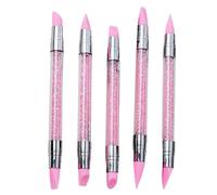 Silicone Nail Brush, Double Ended Carving Pen, 39g Rhinestone Handle Design, Comfortable Non Slip Grip, Precise Sculpting Tool for Travel, Business Trip, School Use