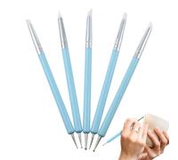 Silicone Nail Tools, 5 Pieces Double Tipped Silicone Clay Sculpting Tools, Ceramic Pens & Brushes, Pottery Polish & Decoration For Craftsmen And Painters