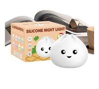 Silicone Night Light, Dumpling Toy Lamp, Tap Control with Soft Glow, Bedroom Accessory with Gentle Comfort, 4.72x3.94x3.74 inches Portable Bedside Utility, Decorative Table Lamp for Kids Teens Adults