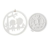 Silicone Ornament Molds, 4.84 Inches Little Boy and Girl Tree Design, Easy Release Cement Casting Mold for Epoxy Resin, Candles, Soap, Home Decoration