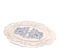 Silicone Oval Placemat Flower Embossed Large Lace Tablemat Non-Slip Platter Mat Dining Dinner Tableware Cup Coasters para restaurantes(Color2)