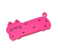 Silicone Pencil Case, Cat-Shaped Stationery Pouch, 8.66x1.97x3.74inch, Soft Flexible Organizer, Zippered Waterproof Design, Ideal for Desk, School Supplies, Kids, Home, Green/Pink