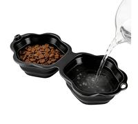 Silicone Pet Bowl, 2-Compartment Foldable Feeder, Portable Water Food Dish for Cats, Travel Tool Compact Pet Bowl, for Small Medium Large Kitten Home Indoor Outdoor Camping Walking Hiking