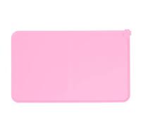 Silicone Pet Food Mat | - Blocking Non - Skid Dog Cat Feeding Placemat | Raised Border for Bowls/Trays/Fountains | Easy - Maintain Sturdy Placemat (Roja)