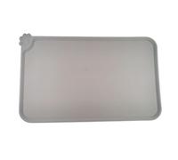 Silicone Pet Pad for Food and Water Silicone Dog Food Mat Stain Resistant Food Eating Table Mat Easy to Clean for Floors (Grey Paws Big)