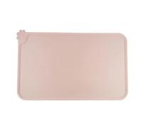 Silicone Pet Pad for Food and Water Silicone Dog Food Mat Stain Resistant Food Eating Table Mat Easy to Clean for Floors (Pink Paws Big)
