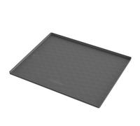 Silicone Pet Water Mat, Large Feeding Placemat, 19.69x23.62 Inches, Easy to Clean Pet Bowl Tray, Dog Cat Feeder Pad, Raised Edge Spill Proof Mat for Small Medium Pets (Gray)