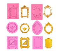 Silicone Photo Frame Molds - 6pcs Resin Casting Craft Tools, 6-Piece European Style Nonstick Picture Frame Molds | Resin, Fondant, Clay, Plaster, Use | DIY Crafts for Home Decor and Art Projects