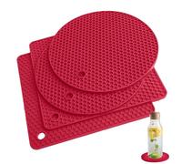 Silicone Pot Holder, Heat Resistant Trivet Mat, Non-Slip Hot Pad For Dishes, Protects Countertops & Tabletops (4-Pack, Round & Square), Ideal For Cooking & Serving
