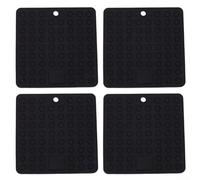Silicone Pot Holders 17.8cm Dishwasher Safe Black Grey(black) | Withstands -104F to 446F, protects counters from hot pots, microwave safe, silicone material