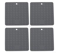 Silicone Pot Holders 17.8cm Dishwasher Safe Black Grey(grey) | Withstands -104F to 446F, protects counters from hot pots, microwave safe, silicone material