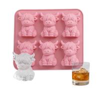 Silicone s Mold, Reusable Highland Cattle Ice Tray, 2.5 Inches Cute Animal Shaped with Flexible Non-Stick Design, Food Grade Cube Maker for Cocktails, Wine, Juice, Bourbon, Kitchen Parties