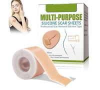 Silicone Scar Sheets,Premium Parches Cicatrizantes,Tiritas Cicatrizantes,Para Cicatrices Causadas por Cesárea,Quemaduras,Acné,Etc,Desvanecimiento Eficaz de Cicatrices, Reutilizable (4 * 150cm)