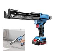 Silicone Sealant Gun Caulking Cordless, 12V Electric Double Cartridge Adhesive Free,w/Rotatable Carriage,for Filling, Sealing(2 batteries)