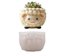 Silicone Sheep Mold - Cute 3D Lamb Mold | Silicone Animal Mould | 7x7.3x5cm, For Candle Jar Plant Pot, Concrete Plaster Epoxy Resin Casting, DIY Pen Holder Desktop Decoration Storage Contain