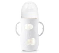 Silicone Sleeve for Bottle, Bottle Silicone Sleeve with Double Handles, Anti-Breakage Protectors, Easy to Grip for Feeding Young Kids, Boys and Girls, Durable, Safe, Comfortable