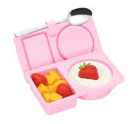 Silicone Snack Container - Double Compartment Foldable Meal Prep Box, Dishwasher Safe Design | Food and Snack Storage for Vegetables, Fruit, Sauce, Condiments, Travel, Work, Picnic and Daily Use