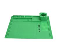 Silicone Soldering Repair Mat 40x30cm, Heat 932℉ Anti Static Work Mat with Screw Grid & Tool Slots, Large Heat Insulation Pad for Electronics Repair, PC, Phone, Circuit B (Green)