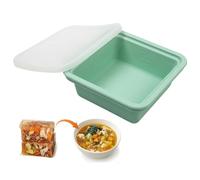 Silicone Soup Freezer Molds - 15.5x15.5x6cm easy release molds, leakproof container, dishwasher safe | home kitchen apartment camping picnic freezing meal prep leftovers sauce