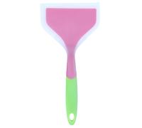 Silicone Spatula for Non - Stick Pans | Heat Tolerant to 230°C for Tamagoyaki/Pizza/Steak | Secure Grip Handle & Flexible Head (Pink + green handle)