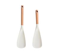 Silicone Spatula - Non Scratch Kitchen Utensil, Heat Resistant Spatula Set | Durable Wooden Handle Turner, Flexible Cooking Paddle for Baking Frying Pancake Mixing Serving Home Apartment Grill Kitchen