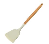 Silicone Spatula Wood Handle | Heat Resistant Solid Spoon Slotted Turner | Anti-Scalding And Anti-Slip Soup Ladle Cookware - Spoon, Slotted Turner, Cooking Kitchen Utensils Spatula For Baking