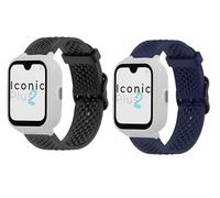 Silicone Sports Strap Compatible with SaveFamily Iconic Plus 2/Senior/Plus 4G/ Slim 4G/Enjoy Correas, Latest Silicone Strap Desginated Metal Buckle Compatible for SaveFamily SmartWatch (Negro+Azul)