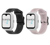 Silicone Sports Strap Compatible with SaveFamily Iconic Plus 2/Senior/Plus 4G/ Slim 4G/Enjoy Correas, Latest Silicone Strap Desginated Metal Buckle Compatible for SaveFamily SmartWatch (Negro+Rosa)