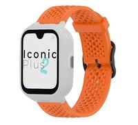 Silicone Sports Strap Compatible with SaveFamily Iconic Plus 2/Senior/Plus 4G/ Slim 4G/Enjoy Correas, Latest Silicone Strap Desginated Metal Buckle Compatible for SaveFamily SmartWatch (Naranja)