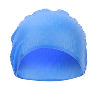Silicone Swimming Cap for Adults | Water Shedding Design with Ear Protection | Long Hair Swim Cap for Women/Men/Lap Swimming | Flexible Comfort Fit, Absent (Azul)