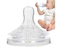 Silicone Teether Pacifier, Milk Bottle Soother, Wide Neck Nipple, Soft Food-Grade Silicone, Travel Feeding Use, 5.5x4.5cm/2.17x1.77 Inches, Transparent White, 1 Piece