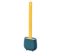 Silicone Toilet Brush - Silicone Toilet Brush with Holder, ToileTt Scrubber Deep Cleaning Toilets, SiliconeS Scrubber and Floor Standing Free Punch Holder with Drain Bottom Hole Designed