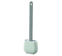 Silicone Toilet Brush - Silicone Toilet Brush with Holder, ToileTt Scrubber Deep Cleaning Toilets, SiliconeS Scrubber and Floor Standing Free Punch Holder with Drain Bottom Hole Designed