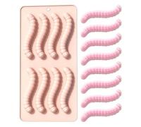 Silicone Tray - Chocolate Worm Pan, Reusable Jelly Dessert Maker with Detailed Texture Shapes, Easy Release Polymer Material, Ideal for Halloween Themes or Workplace Kitchen