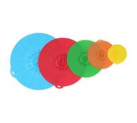 Silicone Vacuum Sealing Lids 5 - Piece Set | Food Grade BPA - Reusable Bowl Covers | Airtight Pot Covers for Leftovers/Meal Prep/Microwave | Heat Tolerant & Water Impermeable