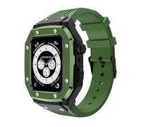 Silicone Watch Band Stainless Steel Watch Case Modification Set，For 45mm 44mm 42mm Series Upgrade Replace Strap Metal Frame Case Watch Band