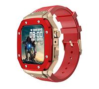 Silicone Watch Band Stainless Steel Watch Case Modification Set，For 45mm 44mm 42mm Series Upgrade Replace Strap Metal Frame Case Watch Band