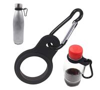 Silicone Water Carrier Clip - Portable Hands-Free Holder with Carabiner - Flexible Drinks Hook For Backpacks & Belts - Outdoor Hiking, Camping & Travel Accessory - Black / Hot Pin