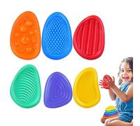 Silicone Worry Stones for Kids, 6-Pack Calming Sensory Fidget Set, Colorful Tactile Toys for Travel Quiet Time and Focus, Portable Tools for Boys and Girls Early Learning Fun