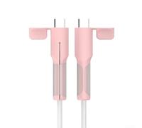 SiliconeUSBCCableProtector,Anti-BreakingWireSaverforPhoneChargerCord,FlexibleCaseCoverforLaptopTablet,Negro (Rosa)
