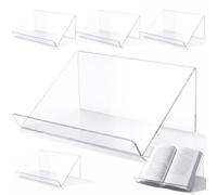 SiliFine 6 soportes acrílicos para libros, 12 x 8.5 x 5.5 pulgadas, soporte de acrílico antideslizante para tableta, para oficina, aula, biblioteca, lectura, libro de cocina, portátil, registros de