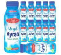Silifke Ayran - Bebida de yogur con leche, práctico y refrescante 330 mililitros, 12 Él