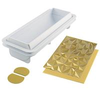 silikomart - DIAMOND BUCHE, kit de 2 soportes en plástico y 2 tapetes de silicona, uno liso y otro con tema diamantes