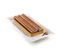 Silikomart - KIT TARTE BAMBOO - SET ANILLO RECTANGULAR + TAPETE DECORATIVO DE SILICONA 265 X 105 H20 MM